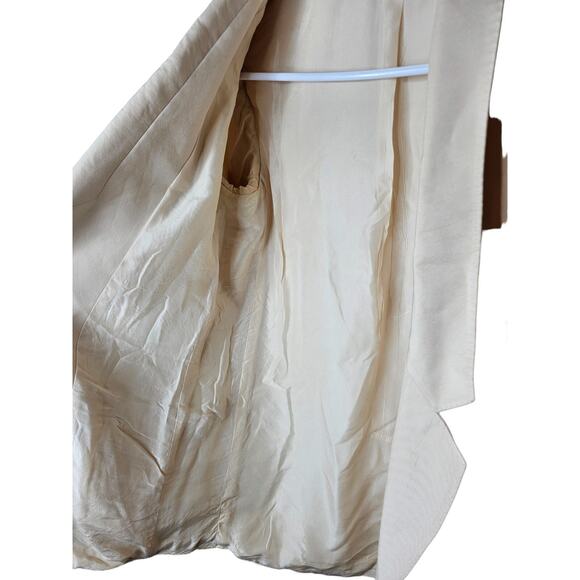 Stella McCartney Beige Blazer Jacket Women’s 36 Small 100% Silk Italy Spot Flaws - Picture 7 of 16